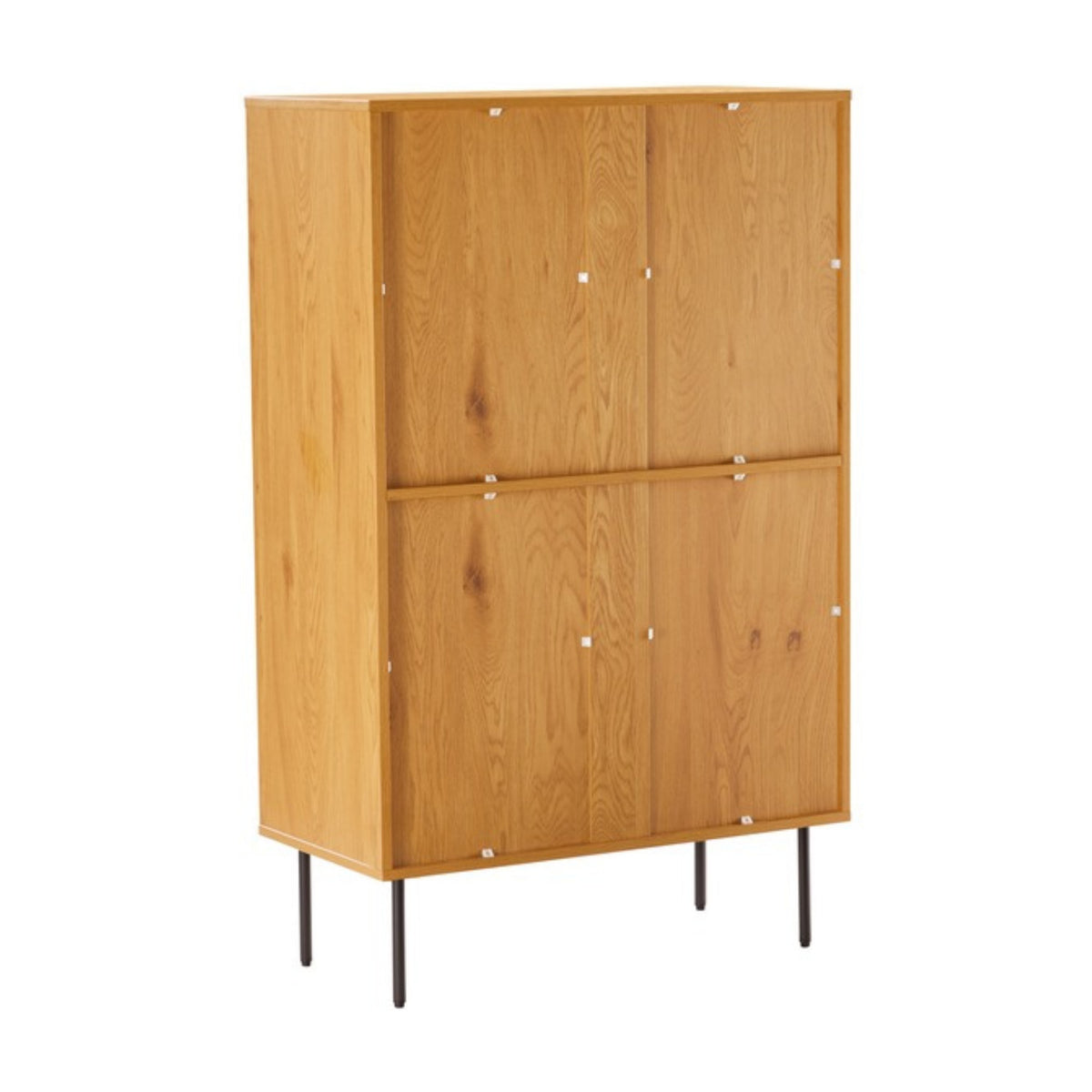 Line 80cm Highboard Storage Cabinet Oak and Black, rear view