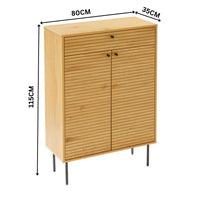 Line 80cm Shoe Cabinet Oak and Black — dimensions diagram