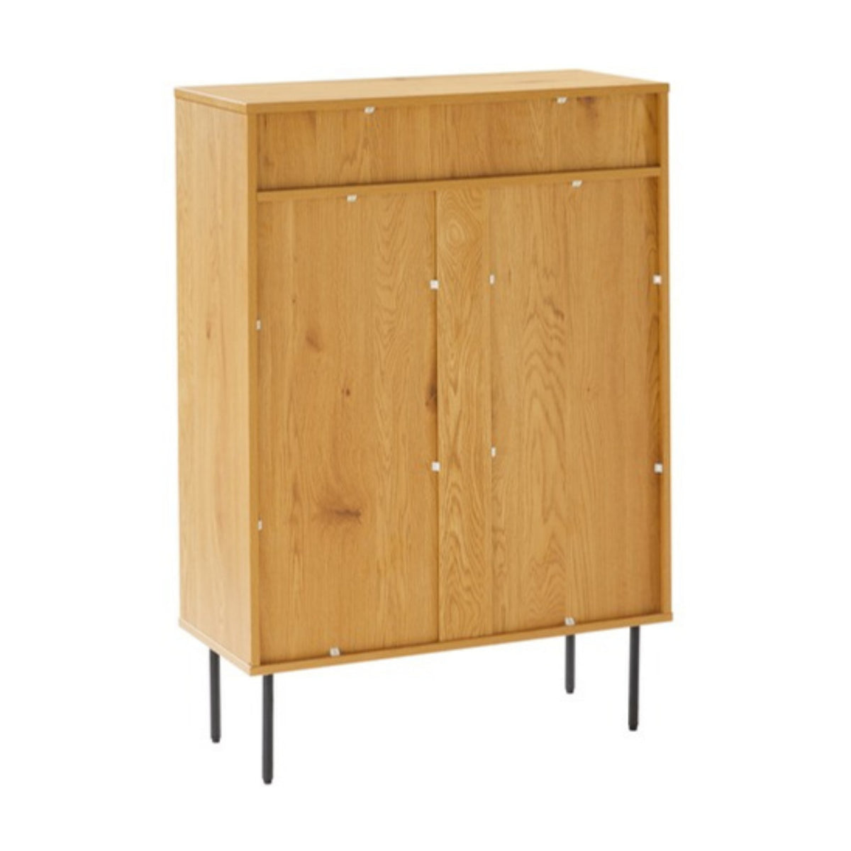 Line 80cm Shoe Cabinet Oak and Black, rear view