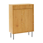 Line 80cm Shoe Cabinet Oak and Black, rear view
