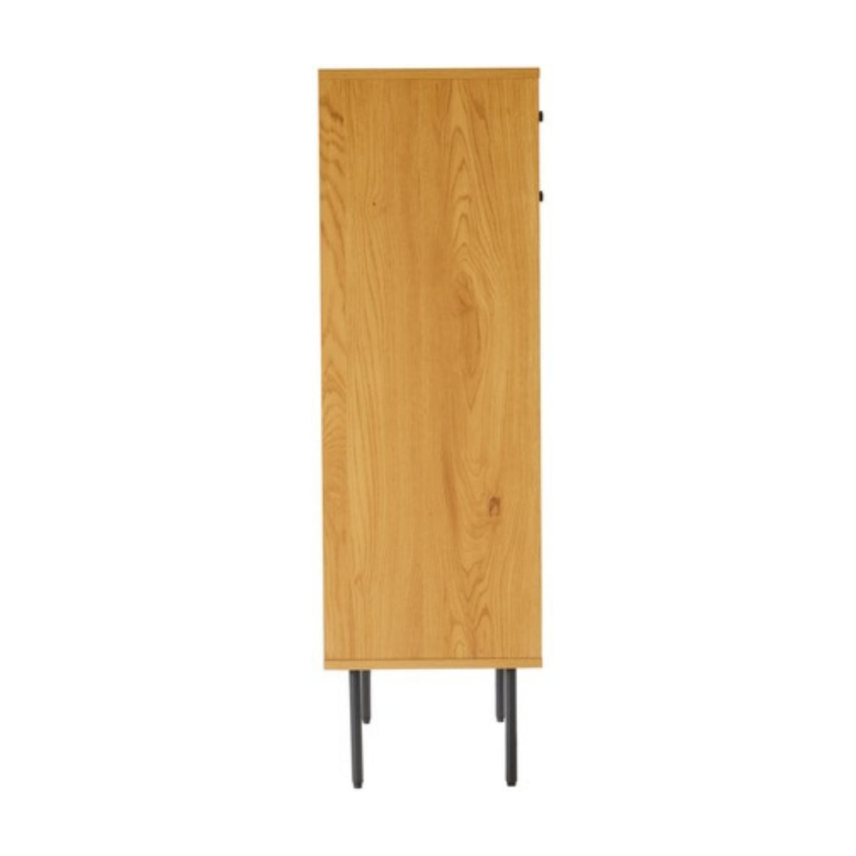 Line 80cm Shoe Cabinet Oak and Black, side view