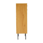 Line 80cm Shoe Cabinet Oak and Black, side view