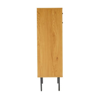 Line 80cm Shoe Cabinet Oak and Black, side view