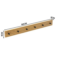 Line 80cm Wall Coat Rack Oak and Black — dimensions diagram