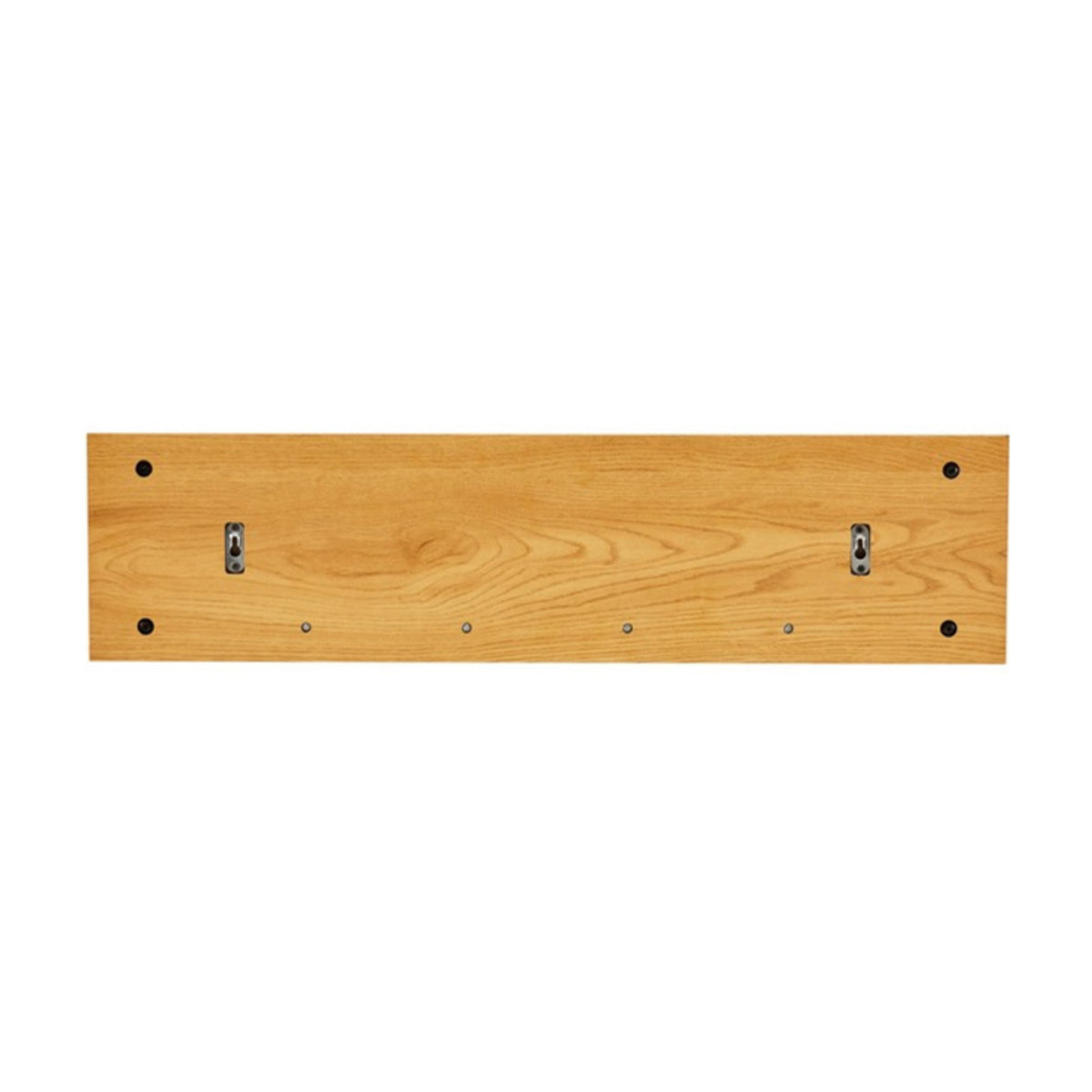 Line 80cm Wall Coat Rack with Shelf Oak and Black, rear view with mounting holes