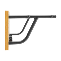 Line 80cm Wall Coat Rack with Shelf Oak and Black, side view of the rail bracket
