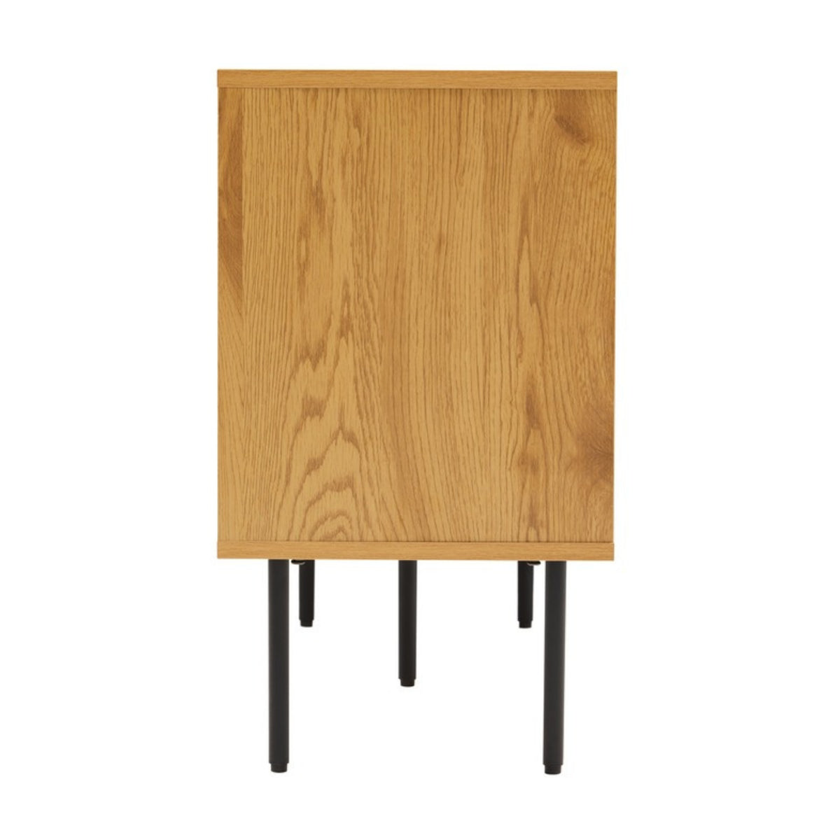 Line 94cm 2 Door Bench Cabinet Oak and Black, side view
