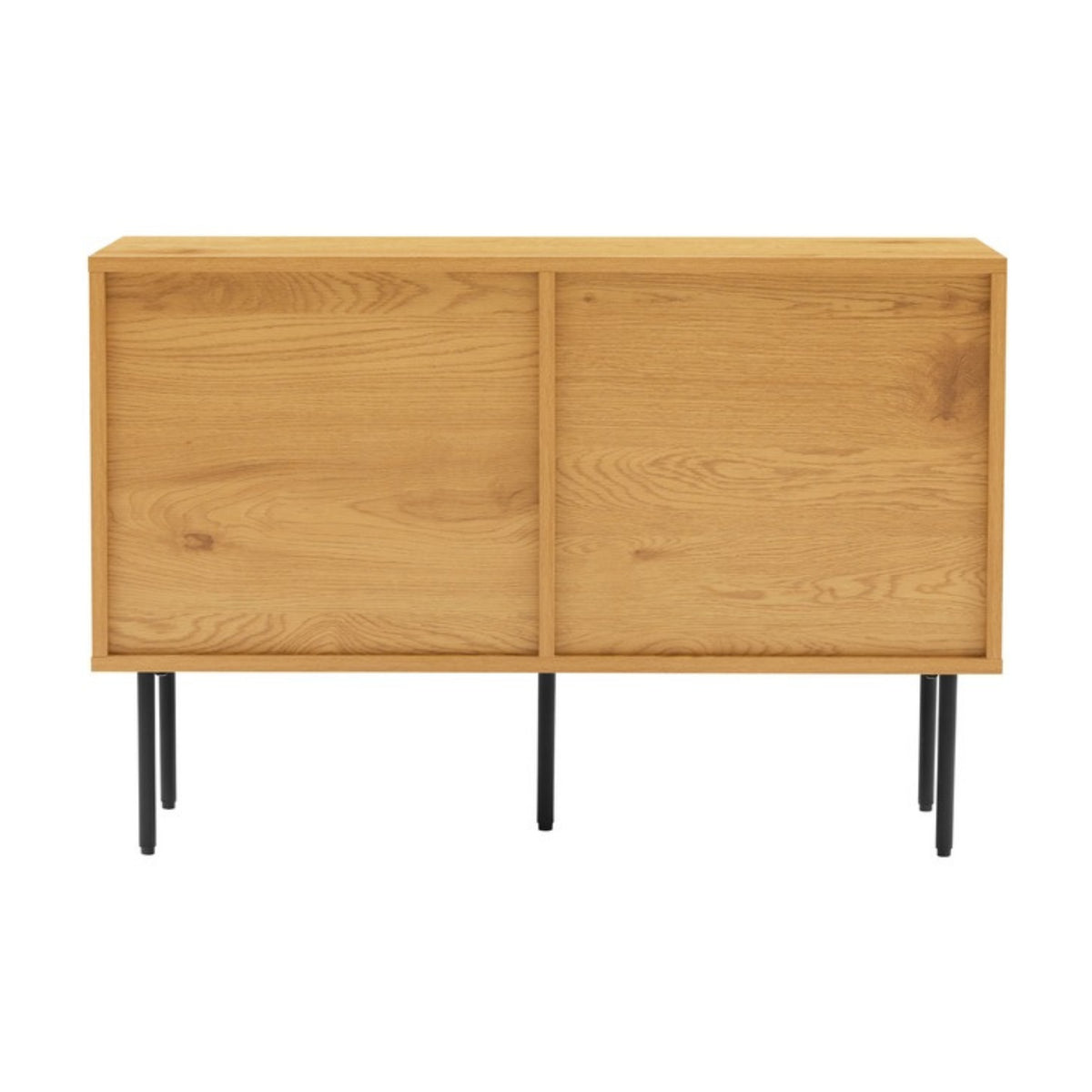 Line 94cm 2 Door Bench Cabinet Oak and Black, rear view