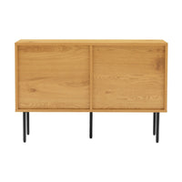 Line 94cm 2 Door Bench Cabinet Oak and Black, rear view