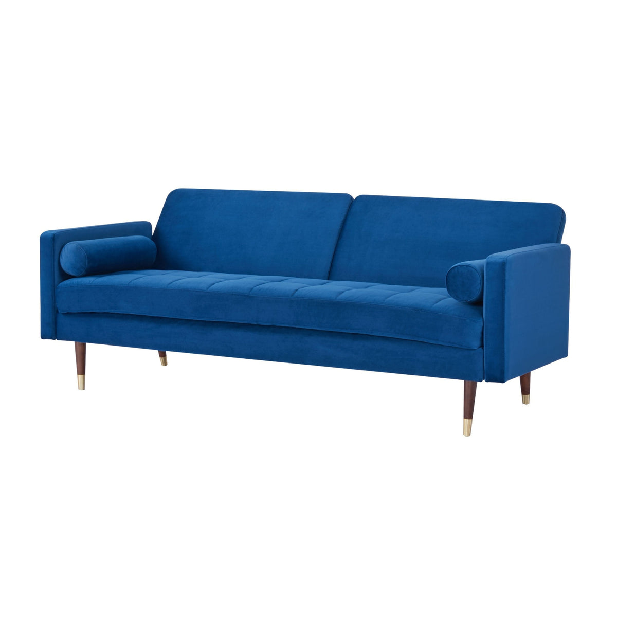 Livia 3 Seater Fabric Sofa Bed Dark Blue 