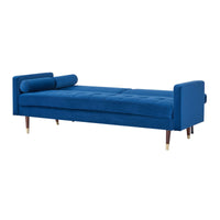 Livia 3 Seater Fabric Sofa Bed Dark Blue 