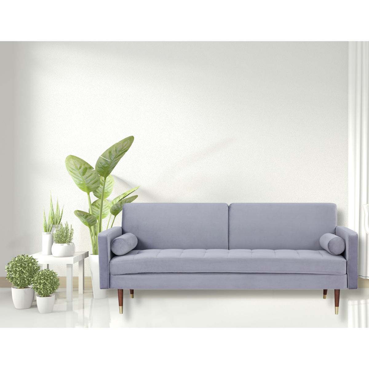 Livia 3 Seater Fabric Sofa Bed Grey 