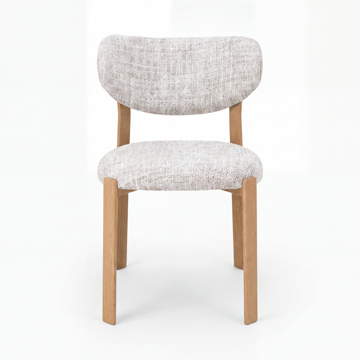 Lokley 2pc Set Dining Chair Grey Fabric Seat Frame Oak