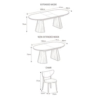 Lokley 2pc Set Dining Chair Grey Fabric Seat Frame Oak