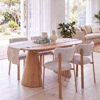 Lokley 5pc Set 160-200cm Extension Dining Table Chair Set Oak