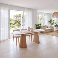 Lokley 5pc Set 160-200cm Extension Dining Table Chair Set Oak