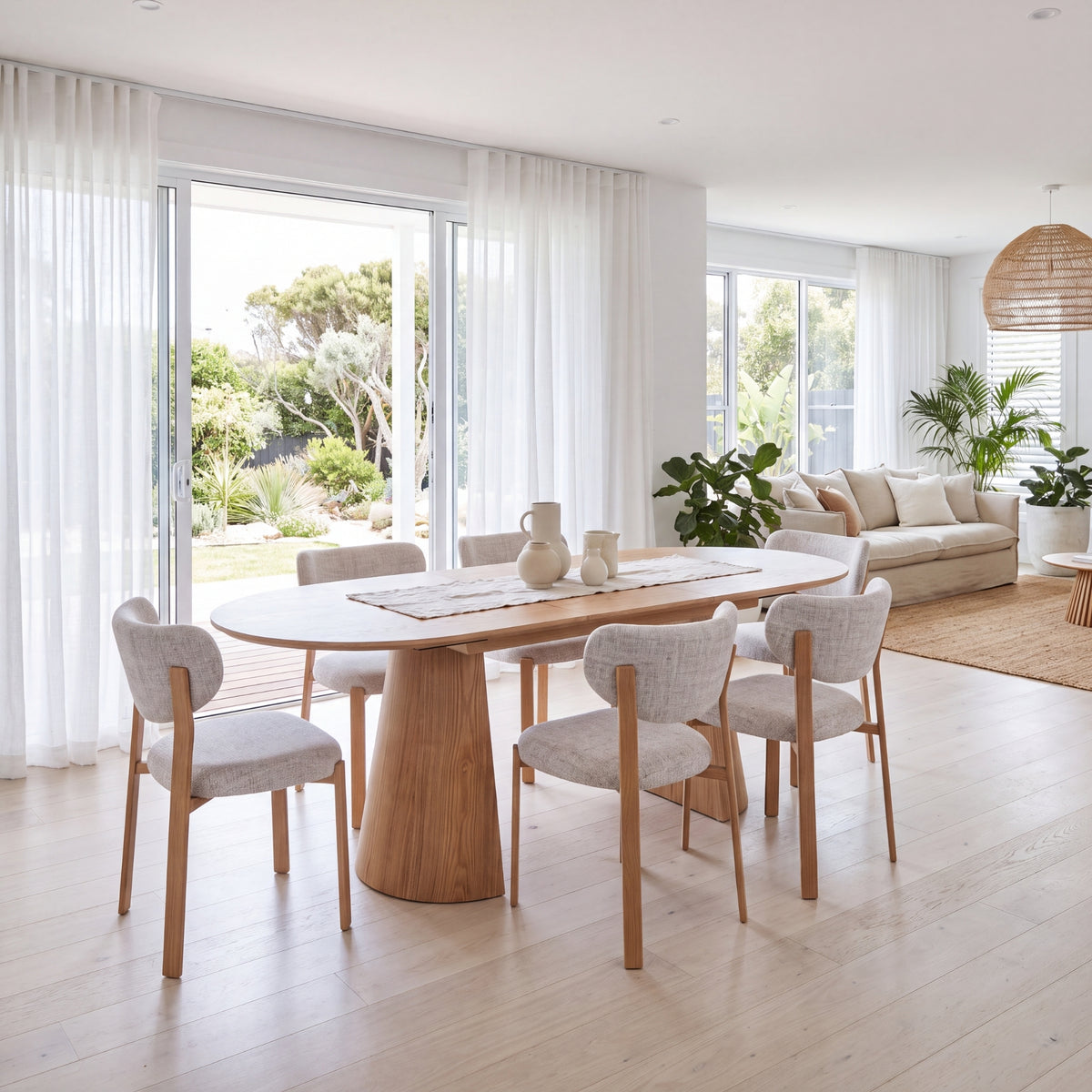 Lokley Oval Dining Table 160-200cm Extension Oak