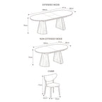 Lokley Oval Dining Table 160-200cm Extension Oak