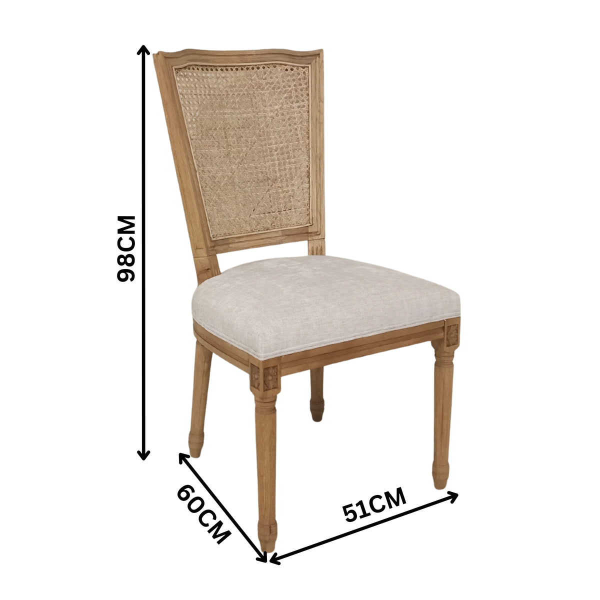 London 2pc Set Dining Chair Beige Seat Natural