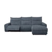 London Electric Fabric Recliner RFH Chaise USB Charging Port Onyx Blue