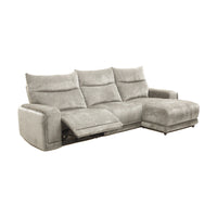 London Electric Fabric Recliner RFH Chaise USB Charging Port Slate Grey