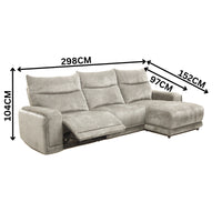 London Electric Fabric Recliner RFH Chaise USB Charging Port Slate Grey