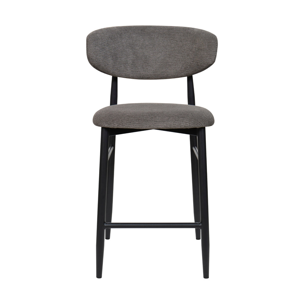 Louie 2pc Dining Bar Stool Chair Black Dark Grey