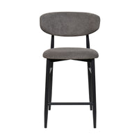 Louie 2pc Dining Bar Stool Chair Black Dark Grey