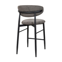 Louie 2pc Dining Bar Stool Chair Black Dark Grey