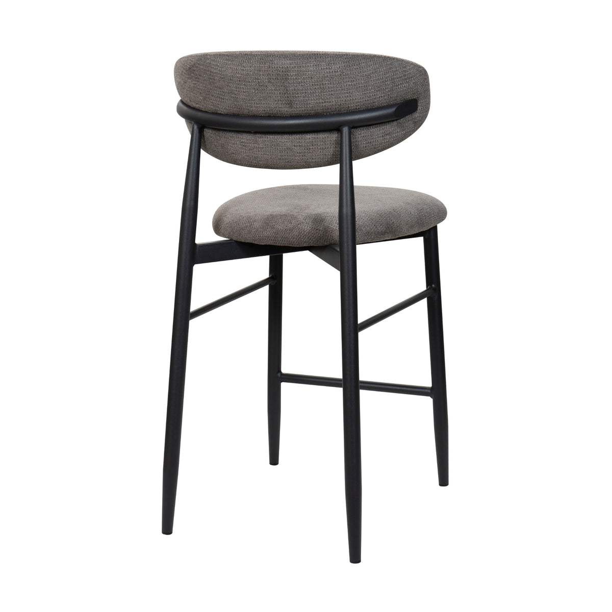 Louie 2pc Dining Bar Stool Chair Black Dark Grey