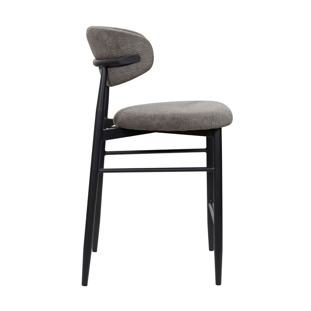 Louie 2pc Dining Bar Stool Chair Black Dark Grey
