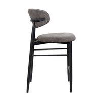 Louie 2pc Dining Bar Stool Chair Black Dark Grey