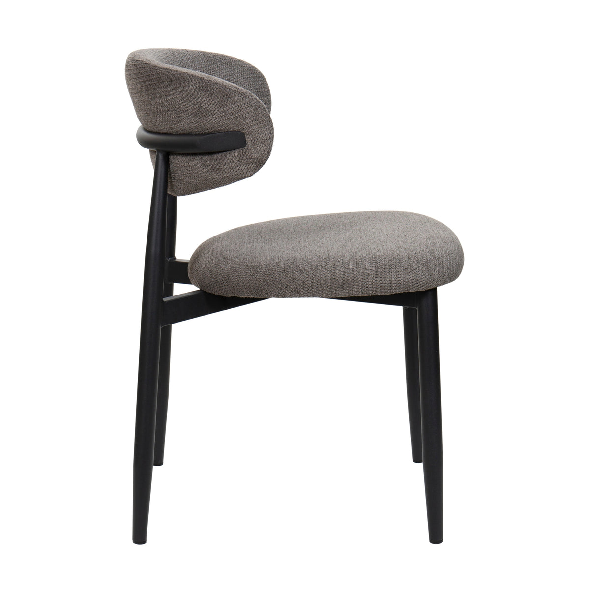 Louie 2pc Dining Chair Black Dark Grey