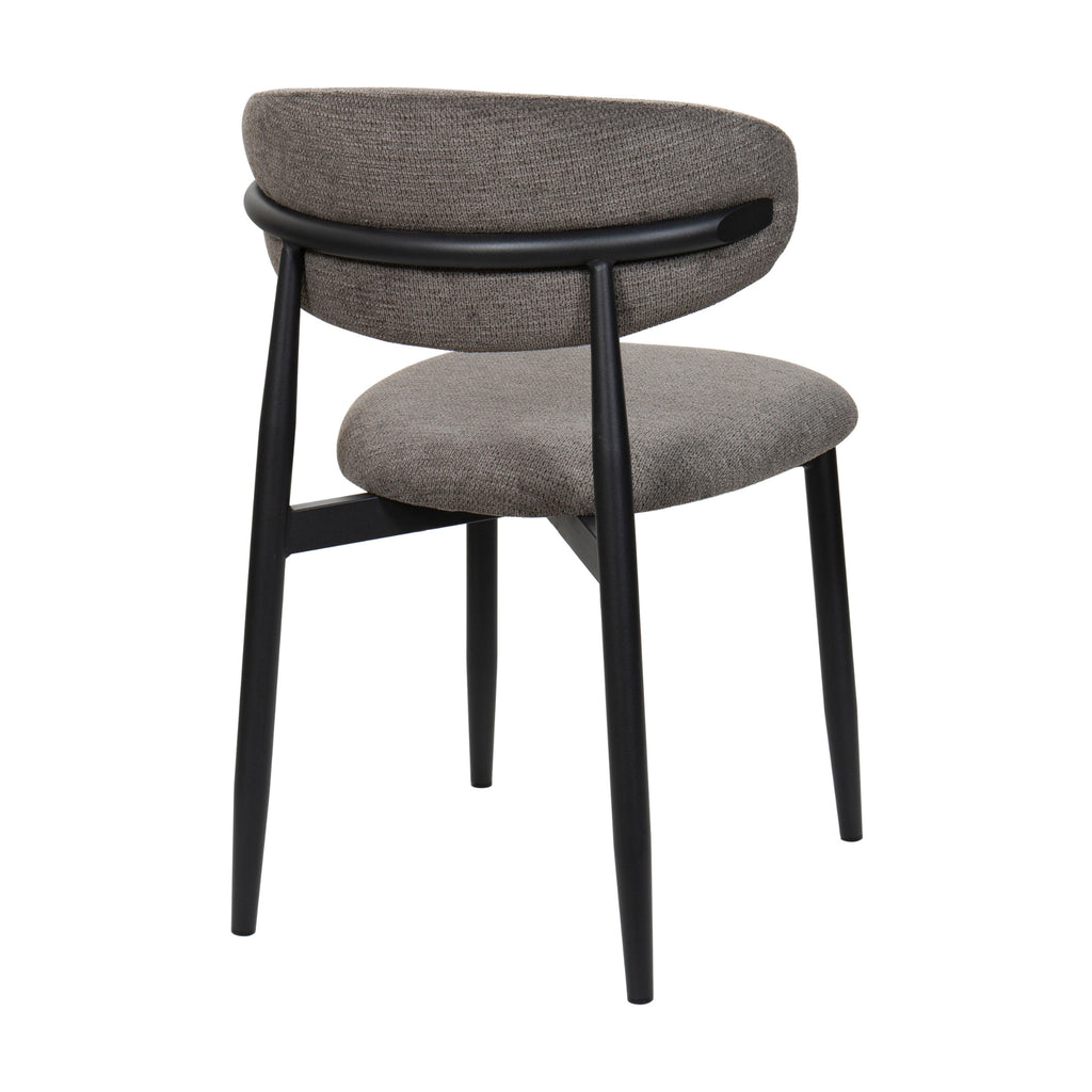 Louie 2pc Dining Chair Black Dark Grey