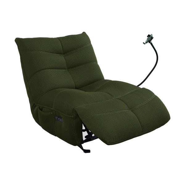 Lucas Recliner Gaming Chair Swivel USB Powered Port Green