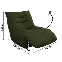 Lucas Recliner Gaming Chair Swivel USB Powered Port Green
