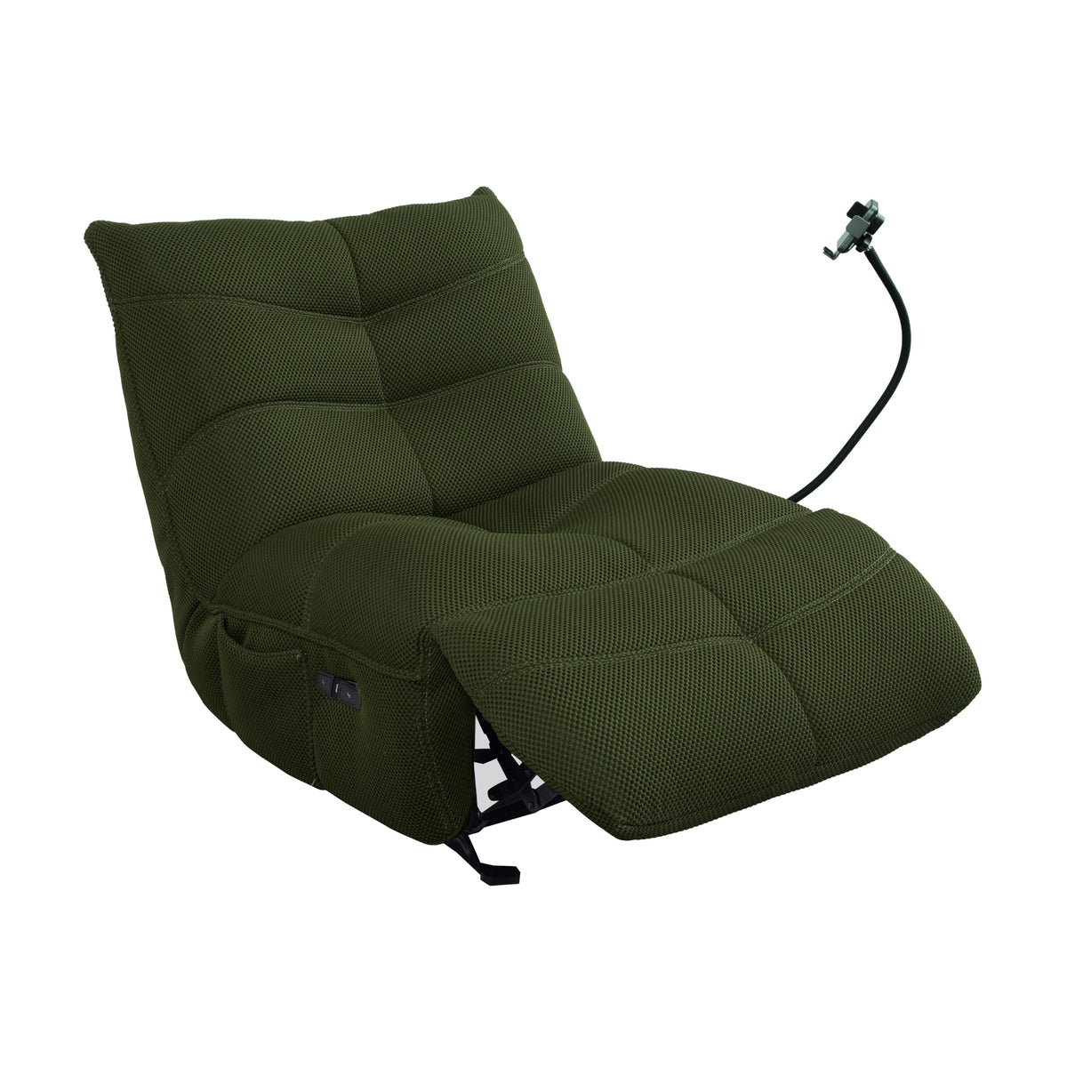 Lucas Recliner Gaming Chair Swivel USB Powered Port Green