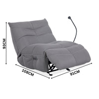 Lucas Recliner Gaming Chair Swivel USB Powered Port Grey