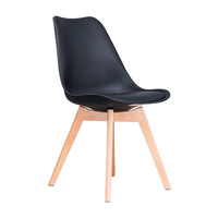 Lucian Set of 2 Dining Chairs Leather Plastic DSW Replica Black