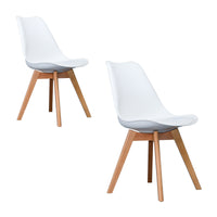 Lucian Set of 2 Dining Chairs Leather Plastic DSW Replica White