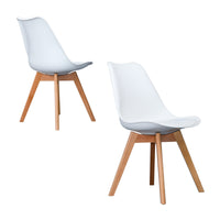 Lucian Set of 2 Dining Chairs Leather Plastic DSW Replica White