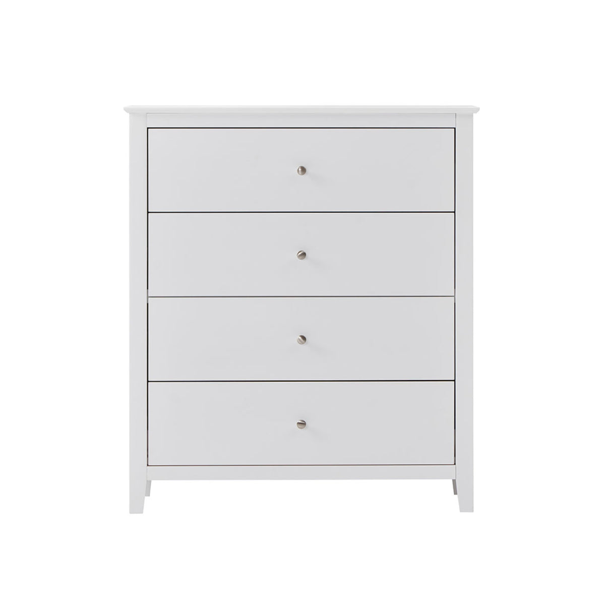 Luna 4pc Set King Bed Frame Bedside Tallboy White