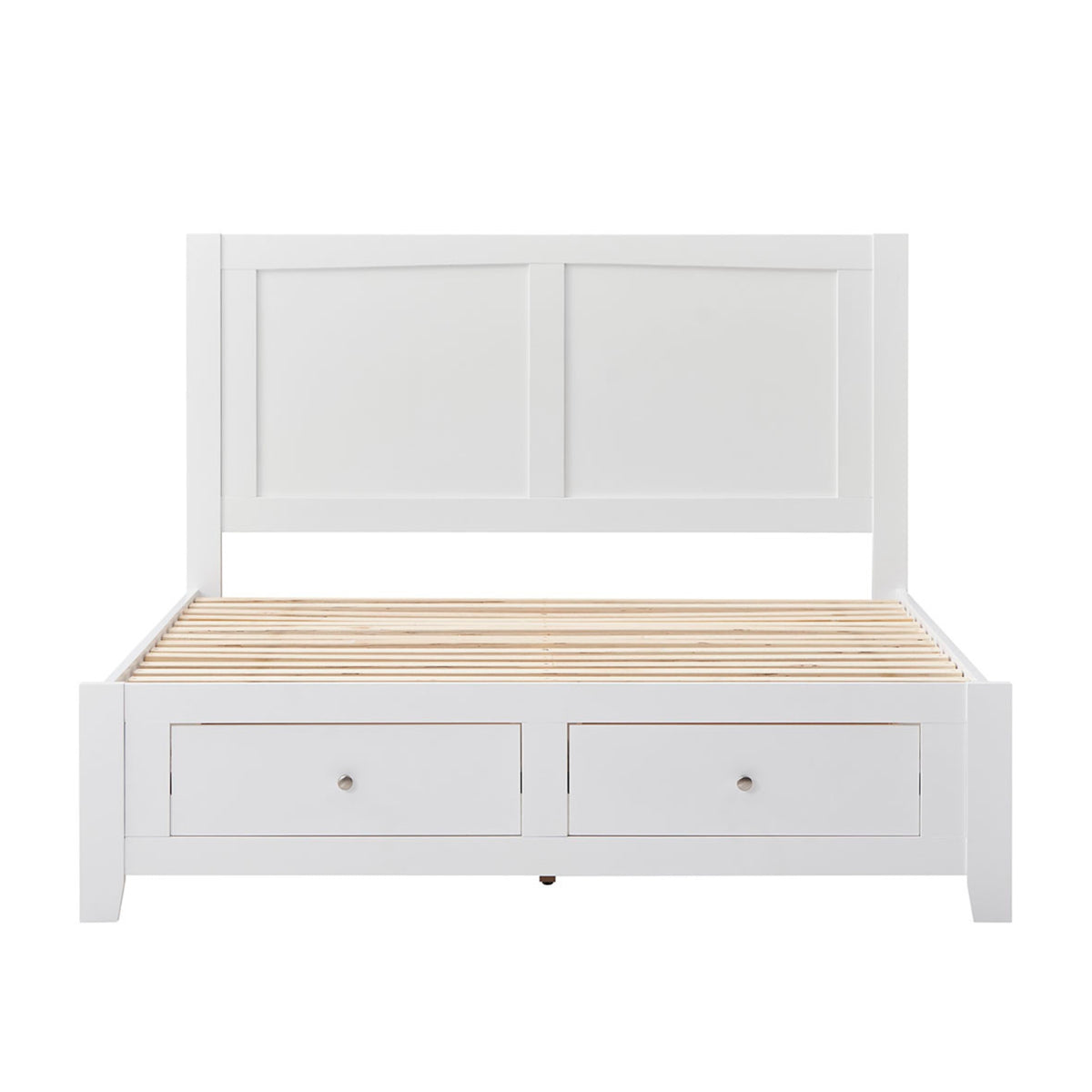 Luna Double Bed Frame Storage Drawer White