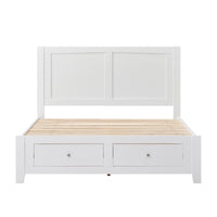 Luna Double Bed Frame Storage Drawer White