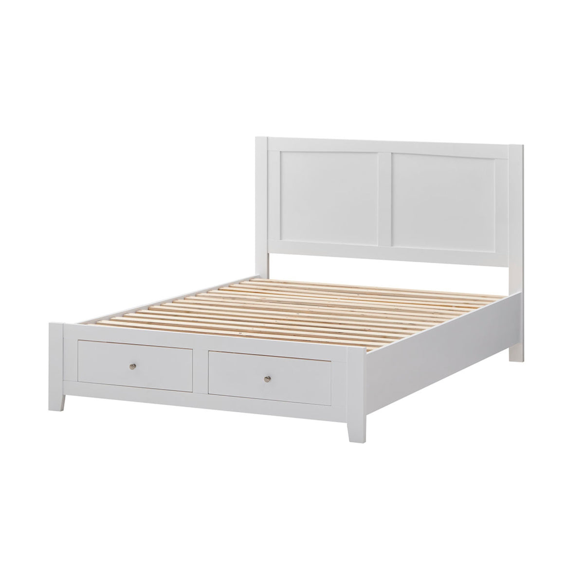 Luna Double Bed Frame Storage Drawer White