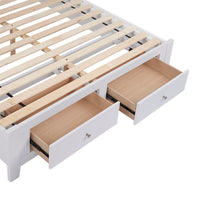 Luna Double Bed Frame Storage Drawer White