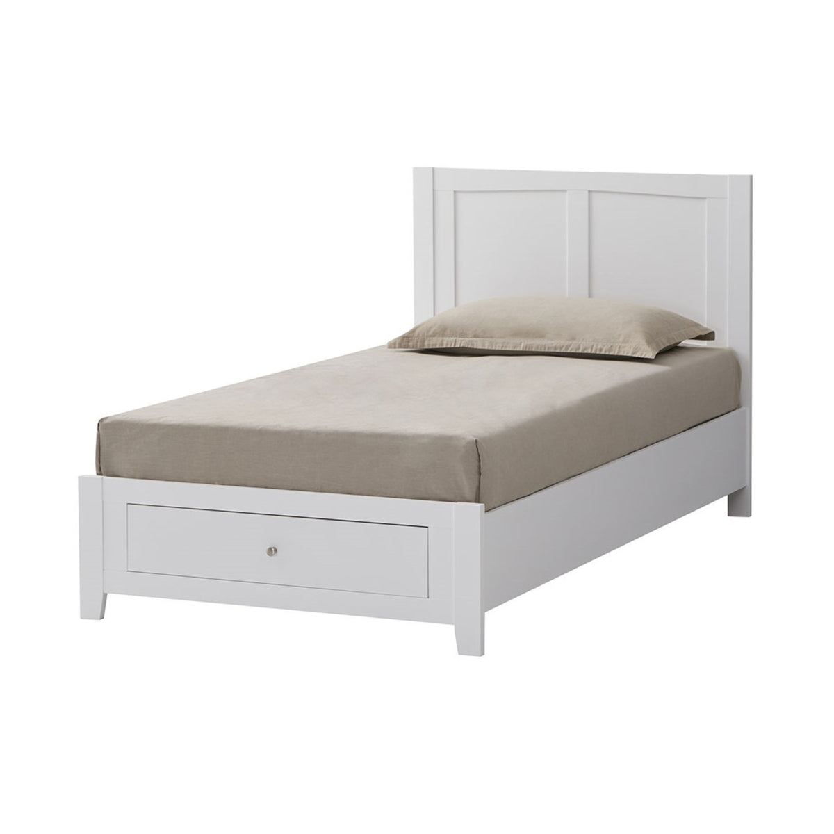 Luna King Bed Frame Storage Drawer White