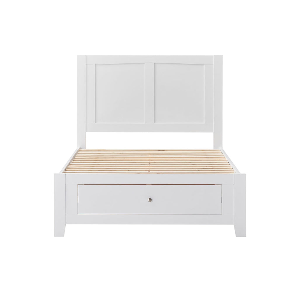 Luna King Bed Frame Storage Drawer White