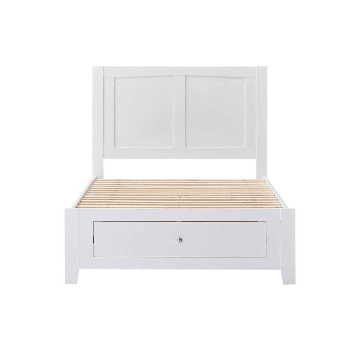Luna King Bed Frame Storage Drawer White