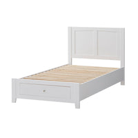 Luna King Bed Frame Storage Drawer White